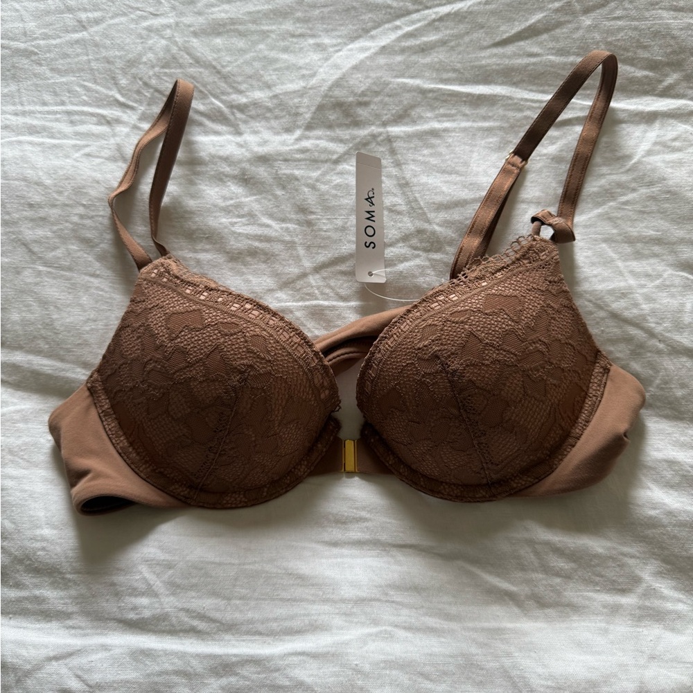 Soma Women's Chocolate Lace push-up Bra 34 A